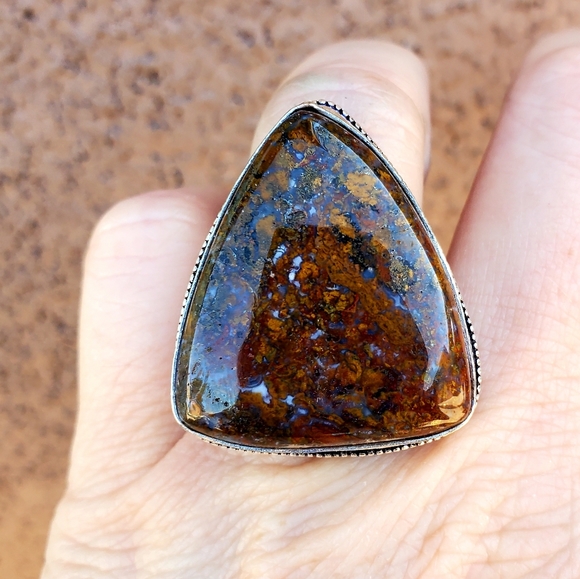 New Moroccan Seam Agate 925 Silver Ring. - Picture 4 of 16